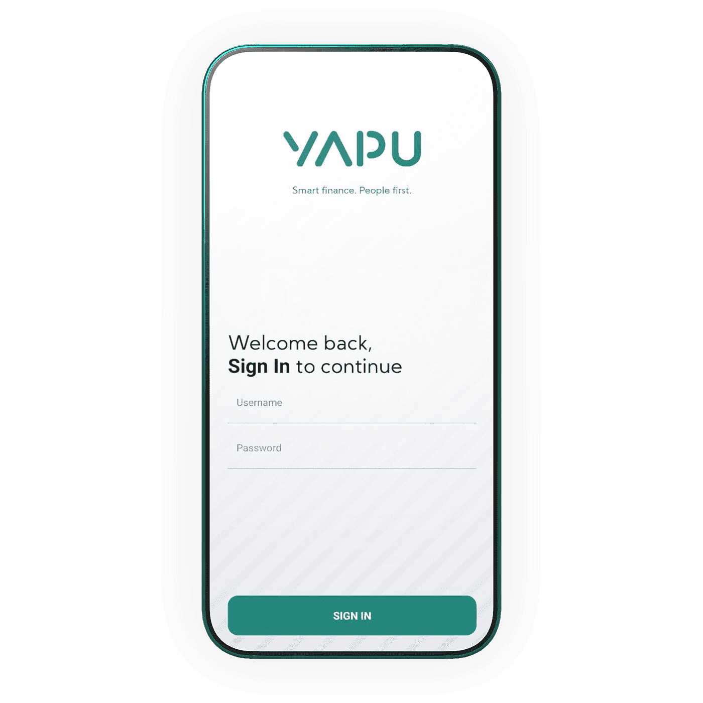 YAPU secure login screen